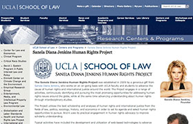 Home page of the Sanela Diana Jenkins Human Rights Project at UCLA School of Law